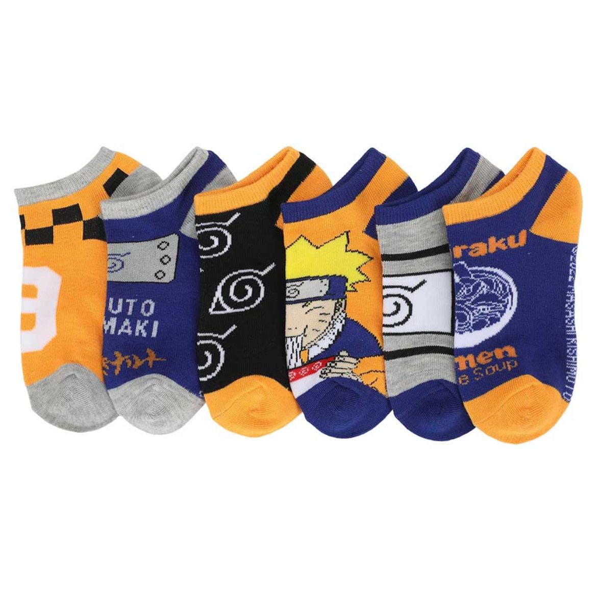 Picture of Naruto Mixed Icons Youth 6 Pair Ankle Socks