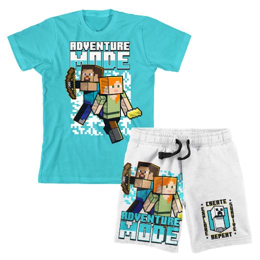 Picture of Minecraft Adventure Mode Youth Tee & Shorts Set