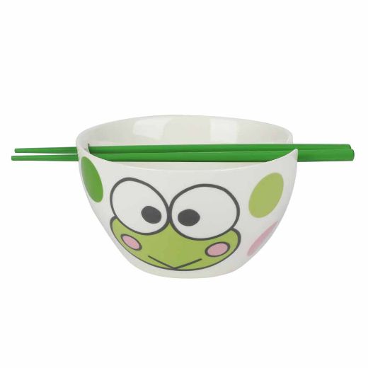 Picture of Keroppi 20 oz. Ceramic Ramen Bowl with Chopsticks