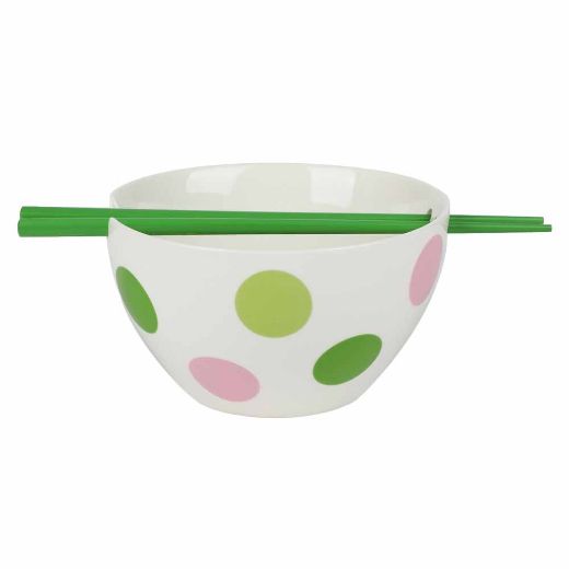 Picture of Keroppi 20 oz. Ceramic Ramen Bowl with Chopsticks