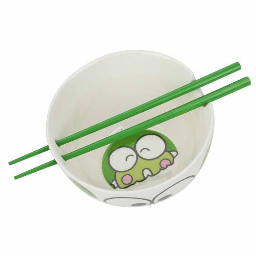 Picture of Keroppi 20 oz. Ceramic Ramen Bowl with Chopsticks