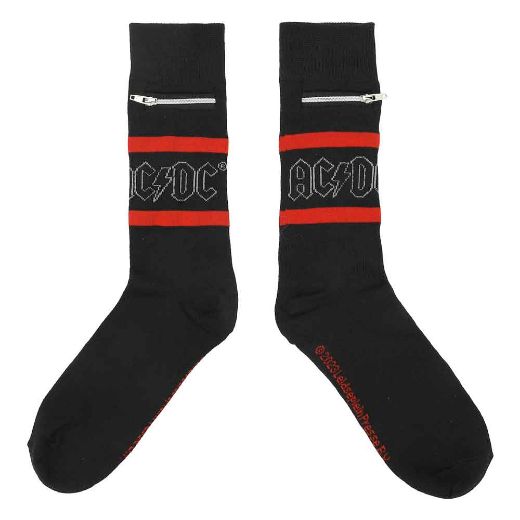 Picture of AC/DC Stash Zipper Pocket Crew Socks