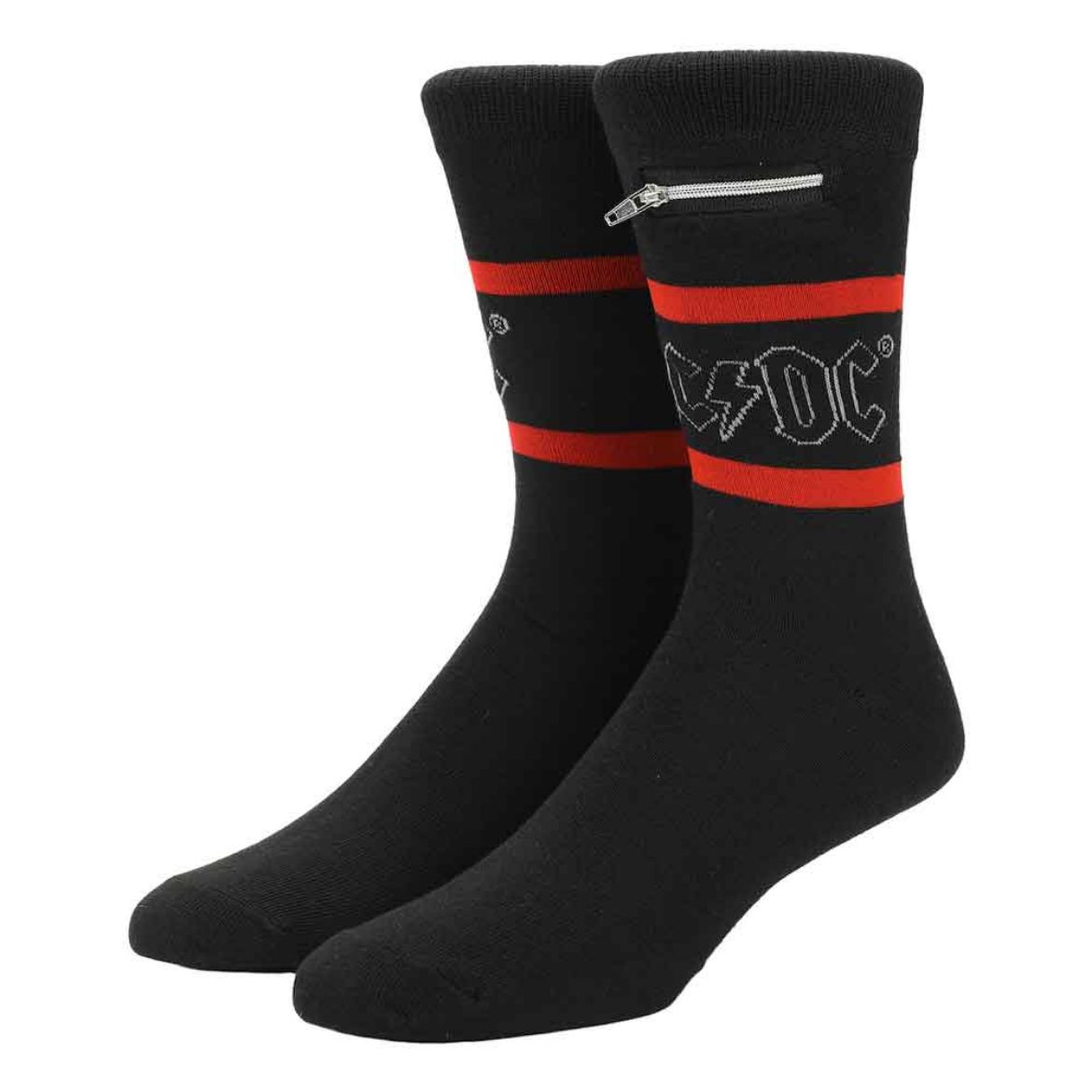 Picture of AC/DC Stash Zipper Pocket Crew Socks