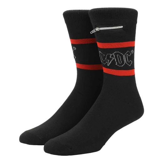 Picture of AC/DC Stash Zipper Pocket Crew Socks