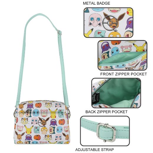 Picture of Pokemon Faces Metal Badge Crossbody