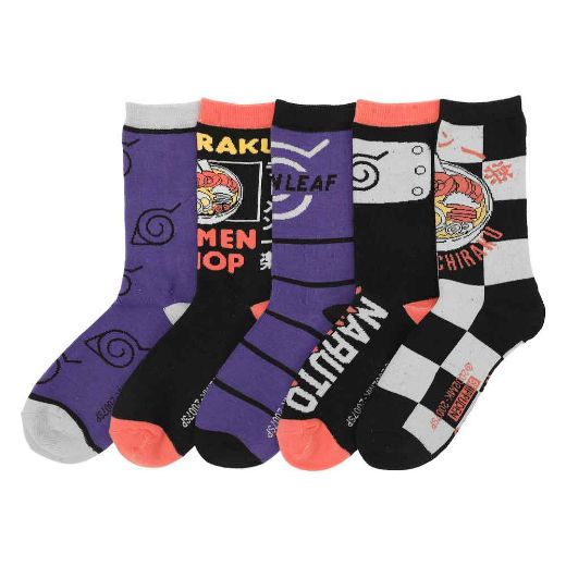 Picture of Naruto Icons Women's 5 Pair Crew Socks 