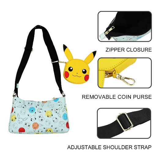 Picture of Pokemon Pikachu AOP Crossbody & Coin Purse