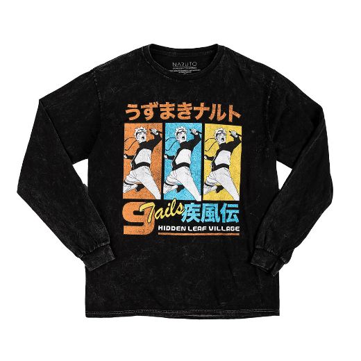 Picture of Naruto 9 Tails Washed Long Sleeve Unisex Pre-pack Tee