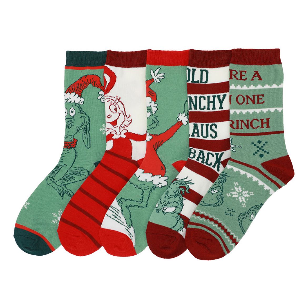 Picture of Dr. Seuss The Grinch Women's 5 Pair Crew Socks