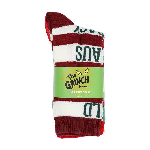 Picture of Dr. Seuss The Grinch Women's 5 Pair Crew Socks