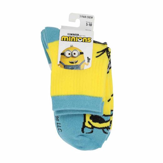 Picture of Minions Woman Quarter Crew 3 Pack Socks