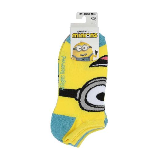 Picture of Minions 5 Pair Ankle Socks