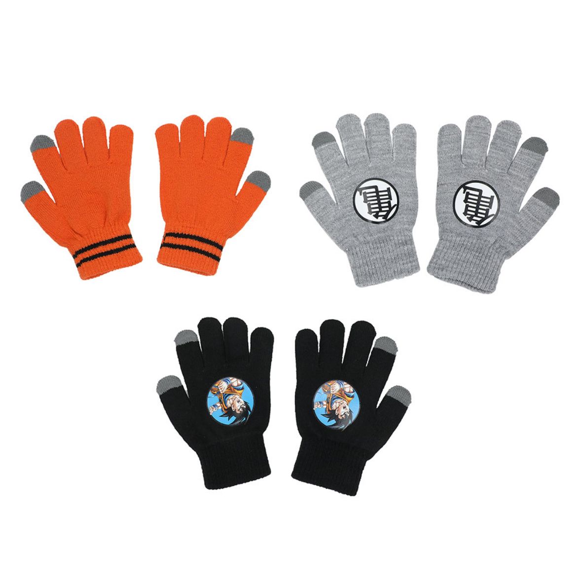 Picture of Dragonball Z Goku Youth 3 Pack Knit Gloves