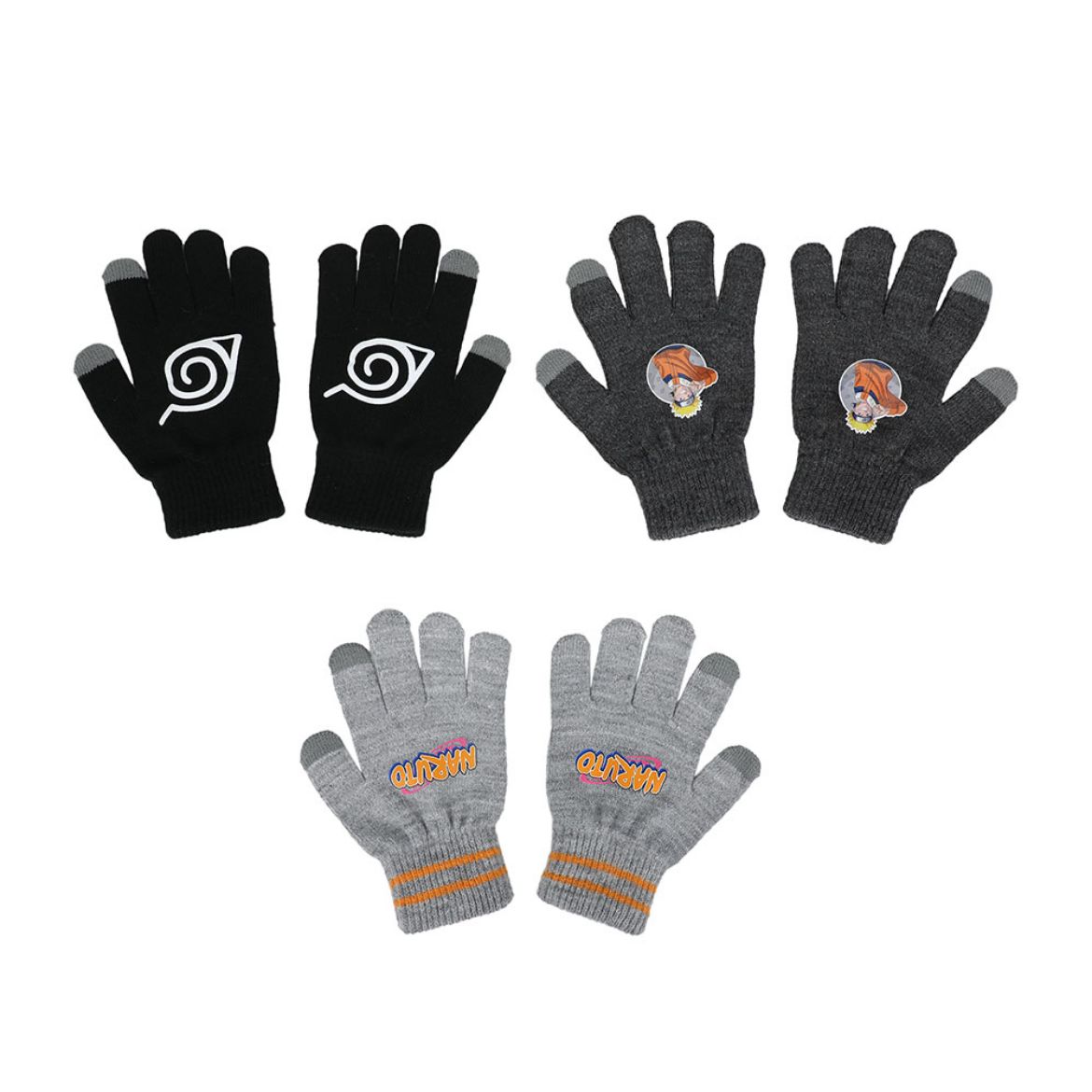 Picture of Naruto Uzumaki Youth 3 Pack Knit Gloves