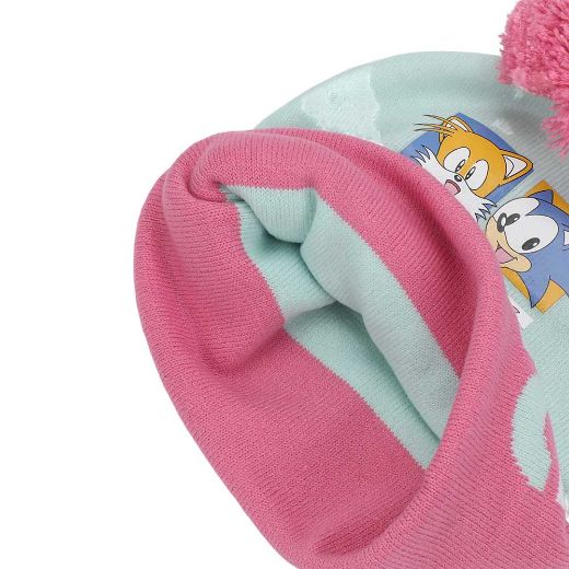 Picture of Sonic the Hedgehog Pink Youth Beanie & Gloves Combo