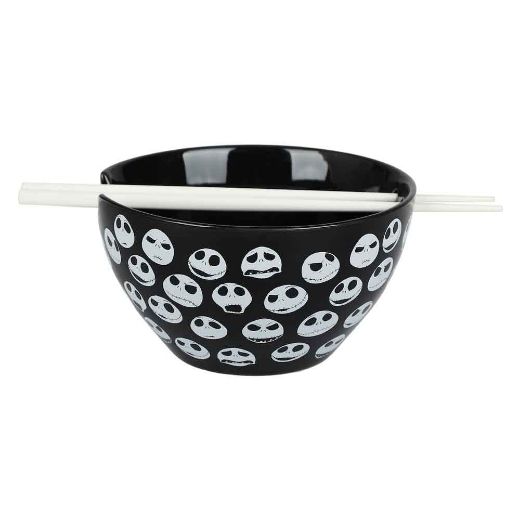 Picture of The Nightmare Before Christmas Jack 20 oz. Ceramic Ramen Bowl with Chopsticks