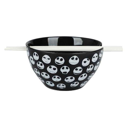Picture of The Nightmare Before Christmas Jack 20 oz. Ceramic Ramen Bowl with Chopsticks