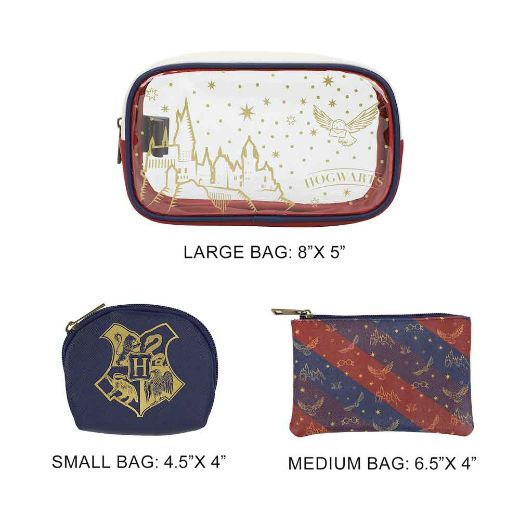 Picture of Harry Potter Hogwarts Travel Cosmetic Bags - Set of 3