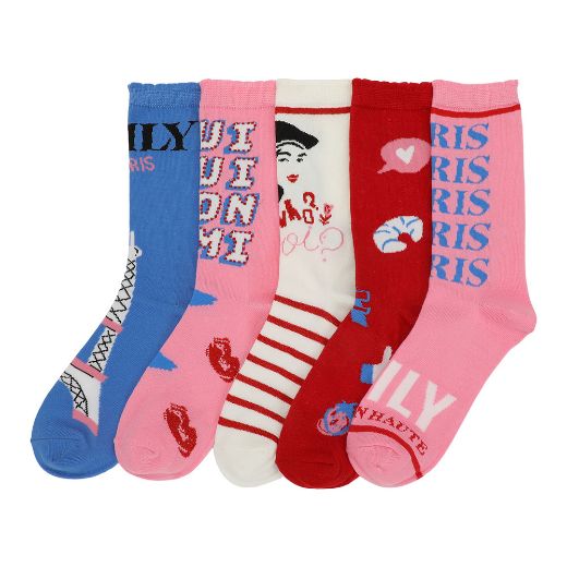 Picture of Emily in Paris Women's 5 Pair Crew Socks