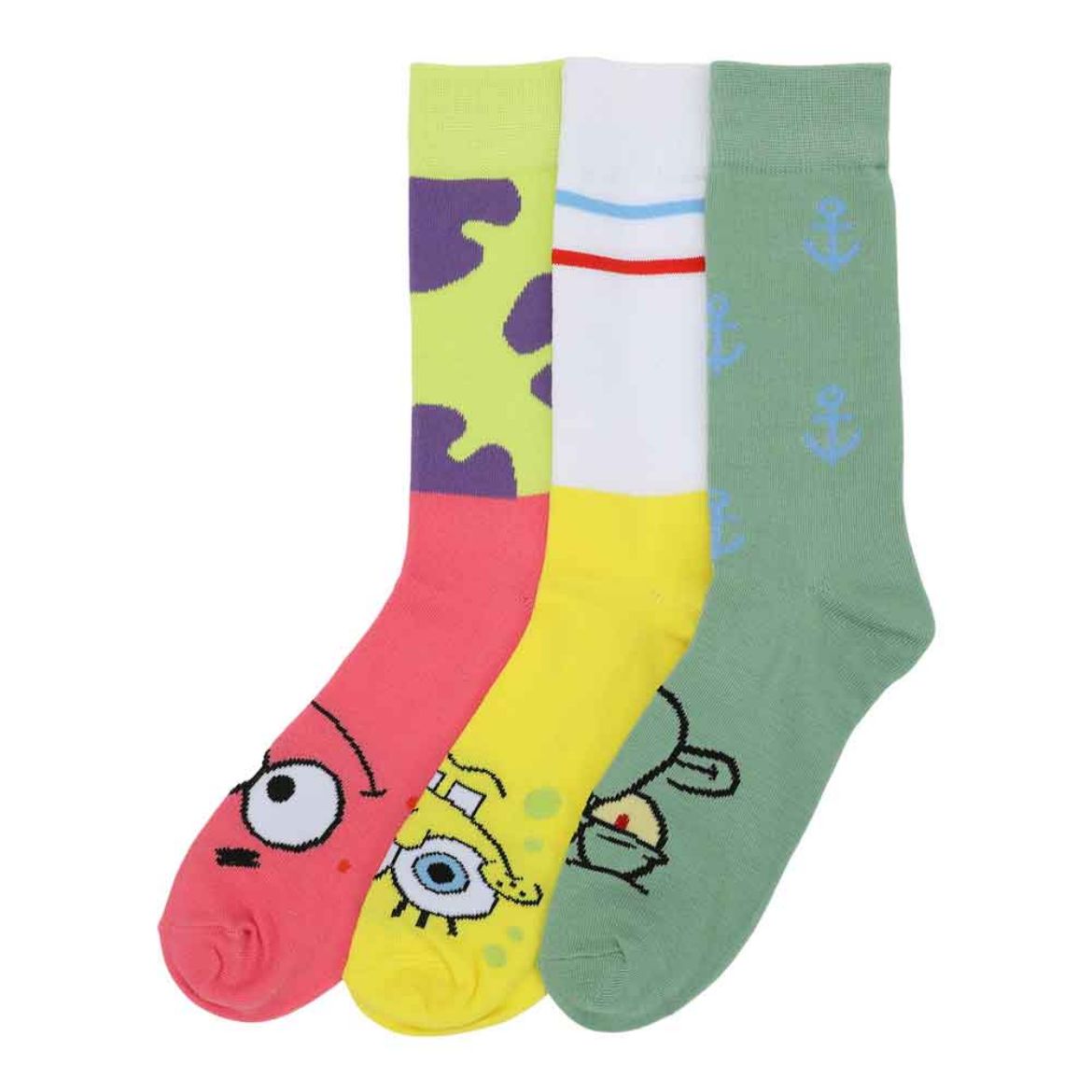 Picture of SpongeBob SquarePants Peek-a-boo  3 Pair Crew Socks