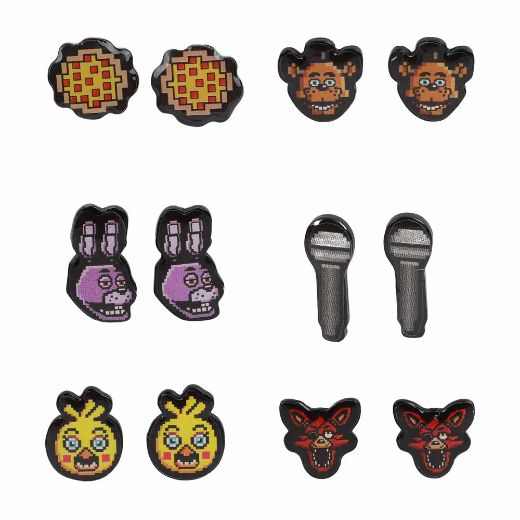 Picture of Five Nights at Freddy's Pixelated 6 Pack Earring Set