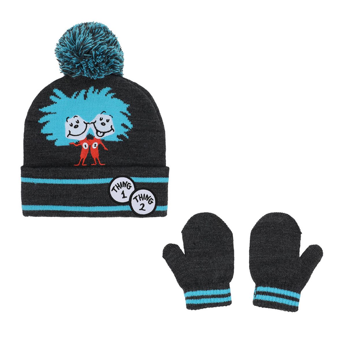 Picture of Dr. Seuss Thing 1 & Thing 2 Youth Beanie & Mittens Combo