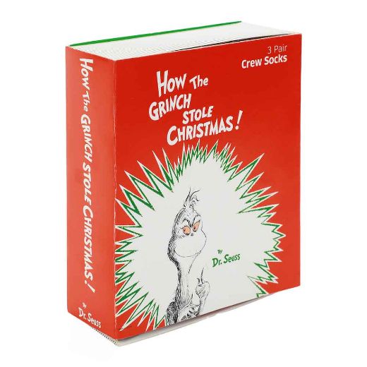 Picture of Dr. Seuss How the Grinch Stole Christmas 3 Pair Youth Crew Box Set