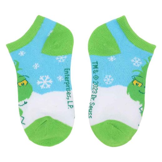 Picture of Dr. Seuss The Grinch Chibi Youth 6 Pair Ankle Socks