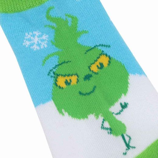 Picture of Dr. Seuss The Grinch Chibi Youth 6 Pair Ankle Socks