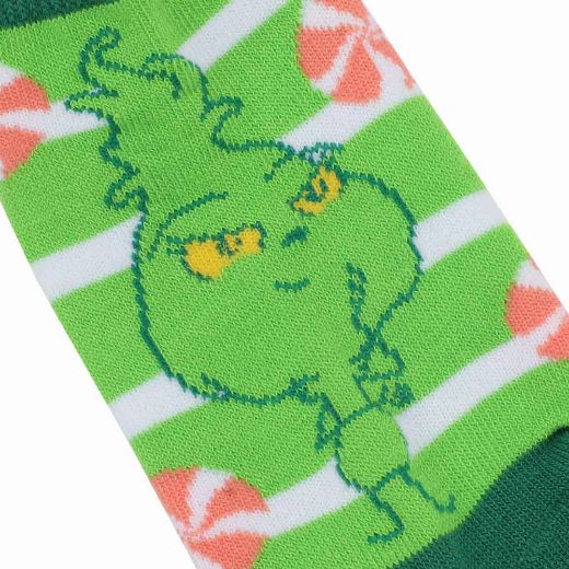 Picture of Dr. Seuss The Grinch Chibi Youth 6 Pair Ankle Socks