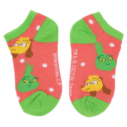 Picture of Dr. Seuss The Grinch Chibi Youth 6 Pair Ankle Socks