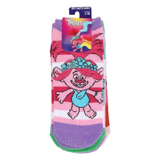 Picture of DreamWorks Trolls 5 Pair Ankle Socks