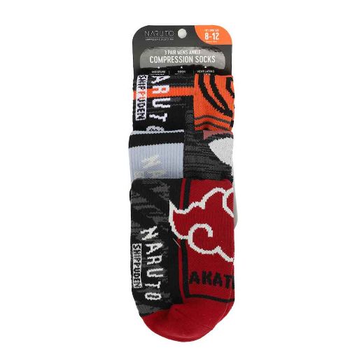 Picture of Naruto Athletic Compression 3 Pair Men's Ankle Socks