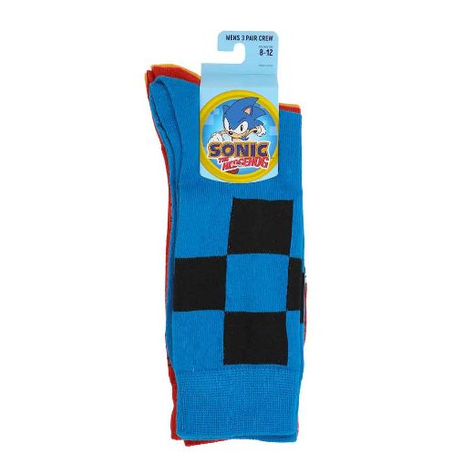 Picture of Sonic the Hedgehog Classic 3 Pair Crew Socks