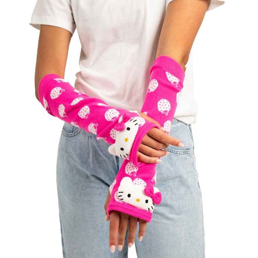 Picture of Hello Kitty Pink Plush Arm Warmers