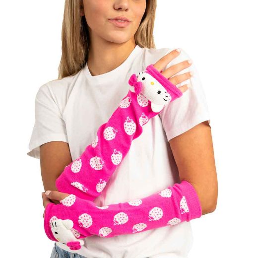Picture of Hello Kitty Pink Plush Arm Warmers