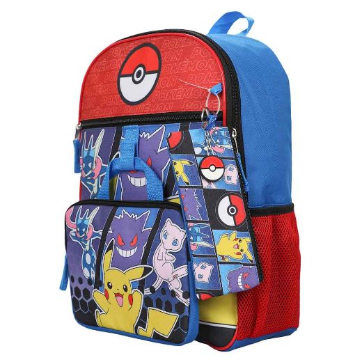 Picture of Pokemon Pokeball 5 pc Youth Backpack Set