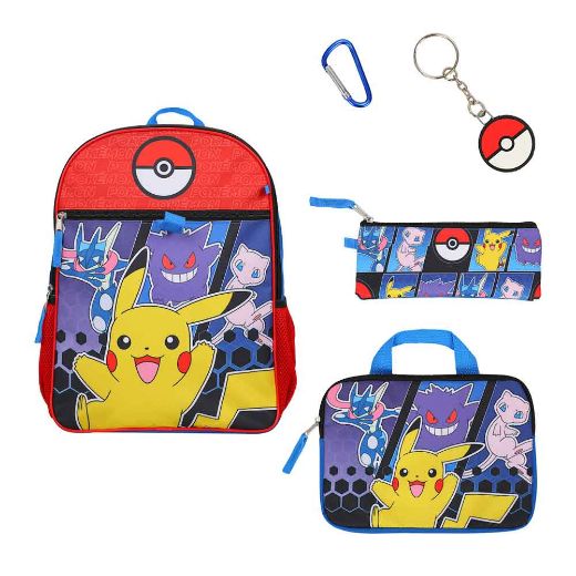 Picture of Pokemon Pokeball 5 pc Youth Backpack Set