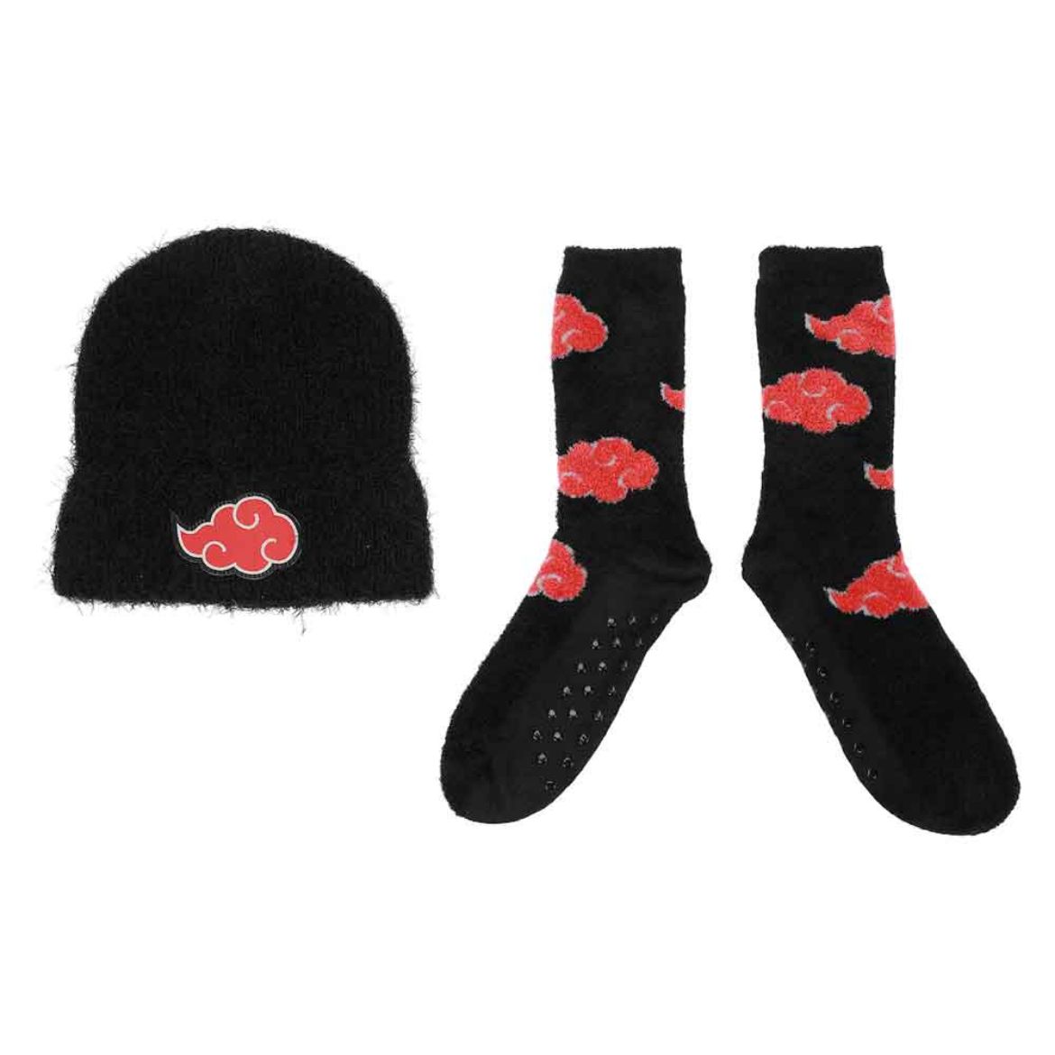 Picture of Naruto Akatsuki Fuzzy Cuff Beanie & Women's Crew Sock Combo
