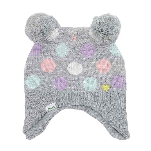 Picture of Little Me Polka Dot Poms Beanie & Mitten Set 
