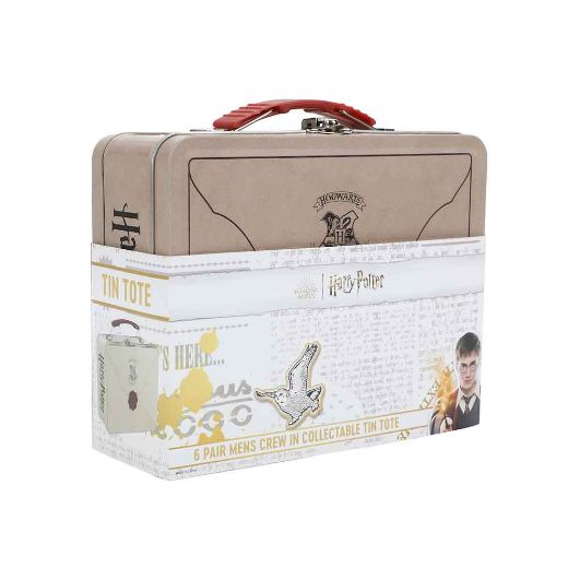 Picture of Harry Potter Hogwarts 6 Pair Crew Socks with Tin Tote