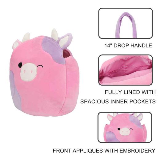 Picture of Squishmallows Patty the Cow Plush Tote Bag