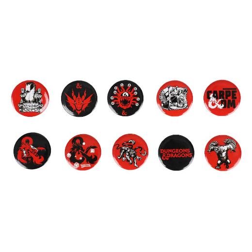 Picture of Dungeons & Dragons 10 Piece Button Pin Box Set