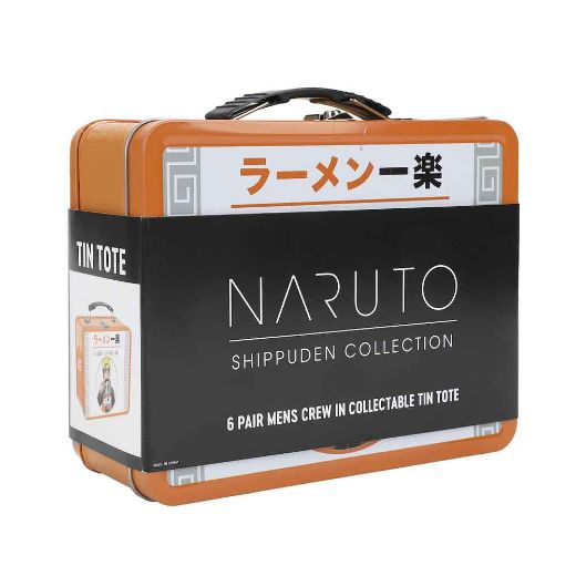 Picture of Naruto Shippuden 6 Pair Crew Socks with Tin Tote