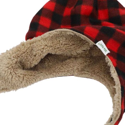 Picture of Little Me Plaid Pilot Beanie & Mitten Combo