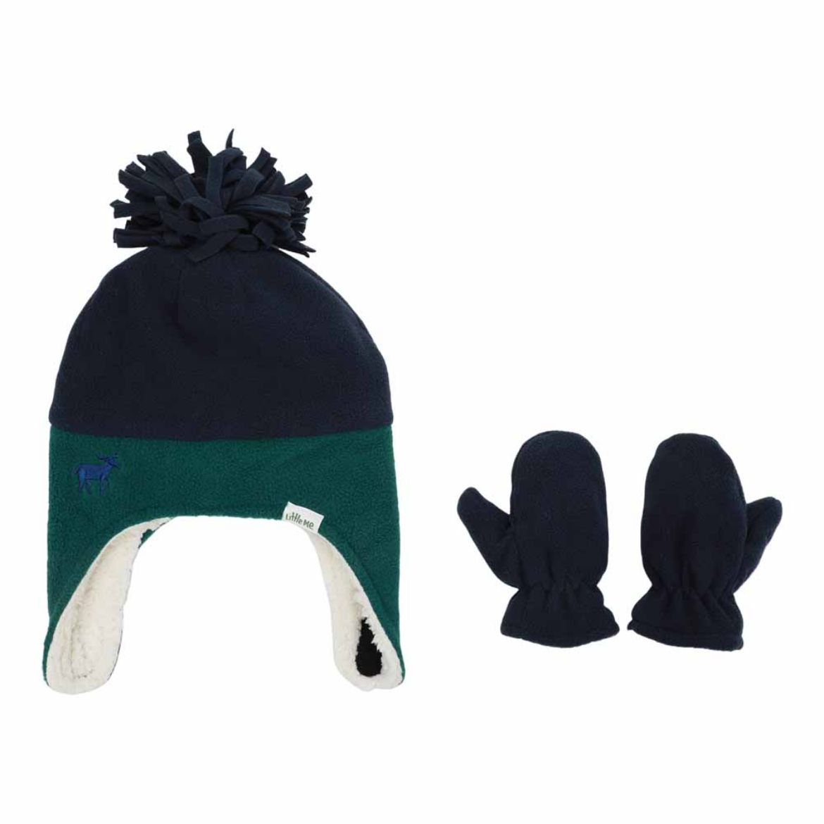 Picture of Little Me Two Tone Pilot Beanie & Mitten Combo