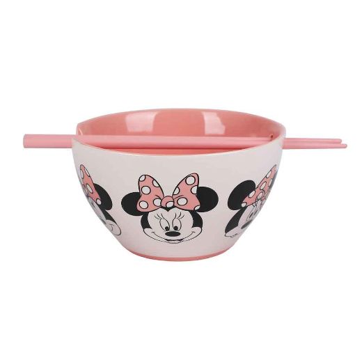 Picture of Disney Minnie Mouse 20 oz. Ceramic Ramen Bowl with Chopsticks