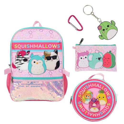 Picture of Squishmallows Crew 5 pc Youth Backpack Set