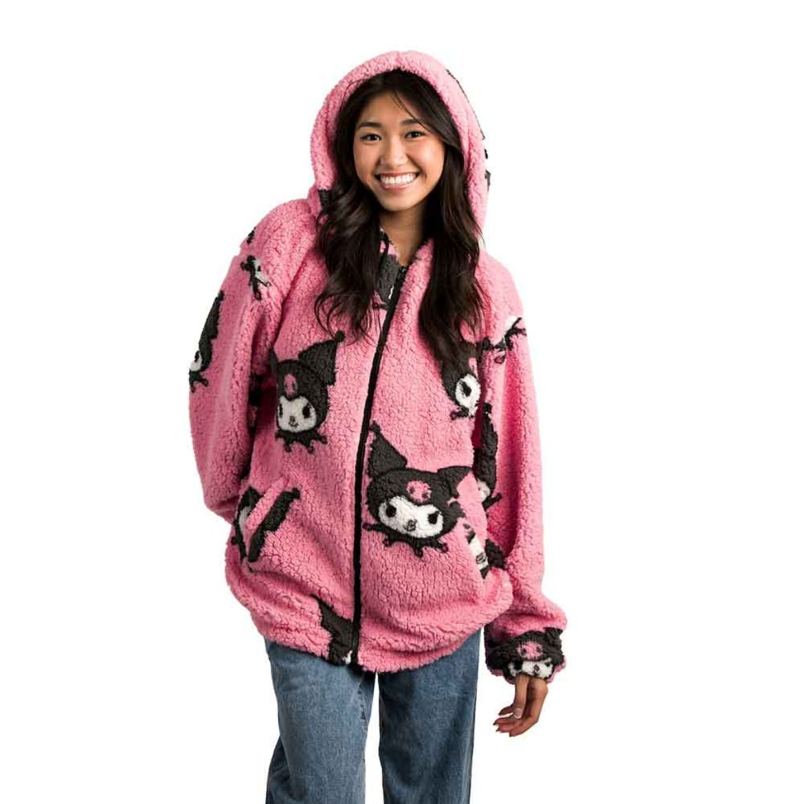 Picture of Kuromi Juniors Oversized Sherpa Fleece Hoodie