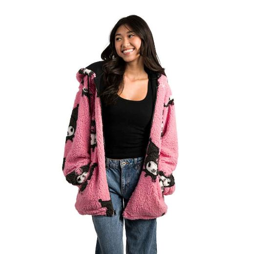 Picture of Kuromi Juniors Oversized Sherpa Fleece Hoodie
